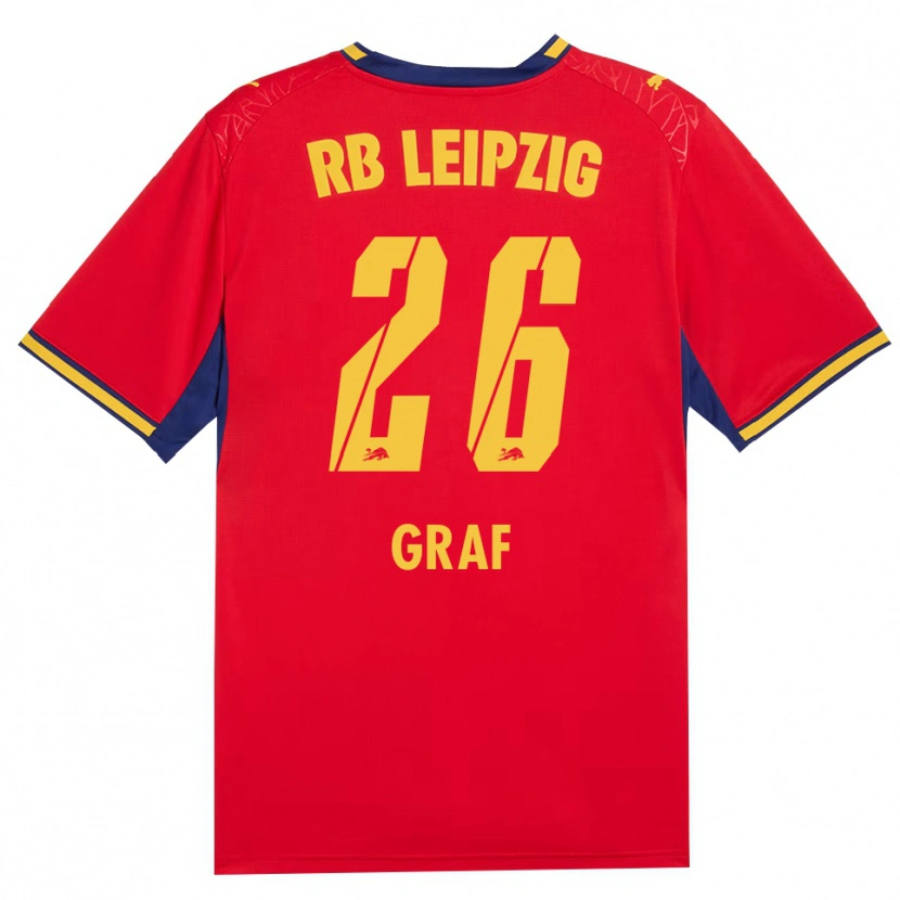 Danxen Dames Luca Maria Graf #26 Rood Geel Koninklijk Blauw Uitshirt Uittenue 2026/27 T-Shirt België