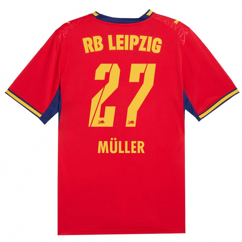 Danxen Dames Marlene Müller #27 Rood Geel Koninklijk Blauw Uitshirt Uittenue 2026/27 T-Shirt België