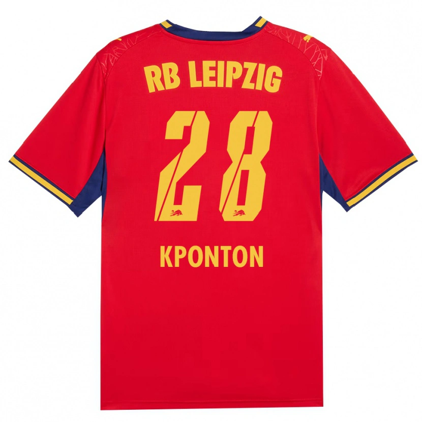 Danxen Dames Marwan Kponton #28 Rood Geel Koninklijk Blauw Uitshirt Uittenue 2026/27 T-Shirt België