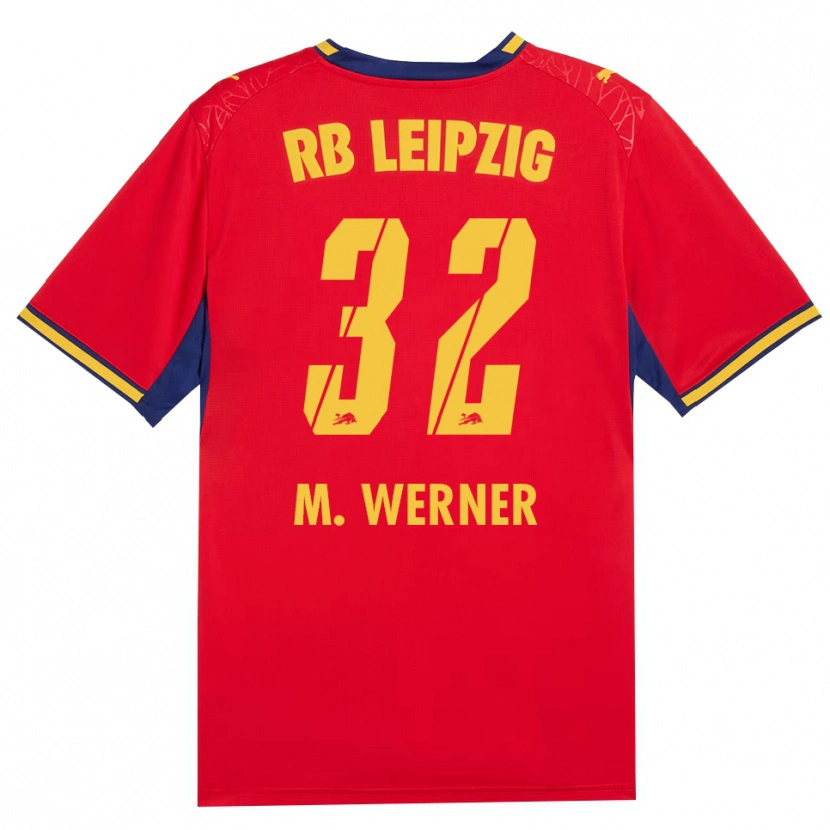 Danxen Dames Mia Werner #32 Rood Geel Koninklijk Blauw Uitshirt Uittenue 2026/27 T-Shirt België