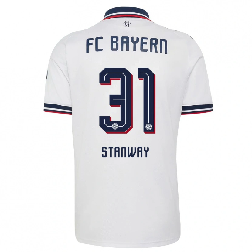 Danxen Dames Georgia Stanway #31 Wit Grijs Rood Uitshirt Uittenue 2026/27 T-Shirt België