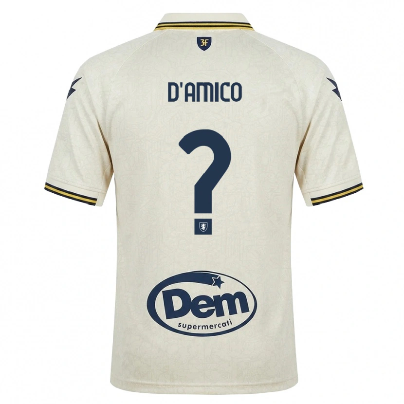 Danxen Dames Cristiano D'amico #0 Oldlace Geel Zwart Uitshirt Uittenue 2026/27 T-Shirt België