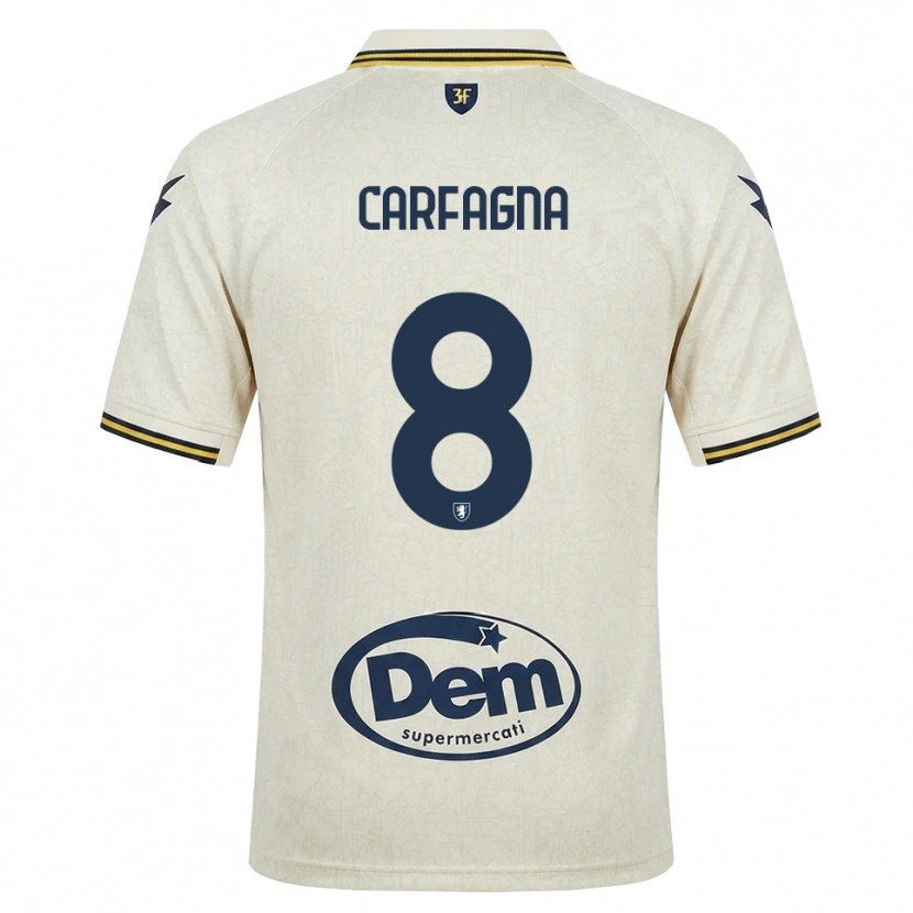 Danxen Dames Matteo Carfagna #8 Oldlace Geel Zwart Uitshirt Uittenue 2026/27 T-Shirt België