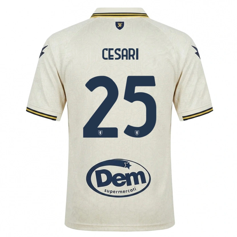 Danxen Dames Nicolò Cesari #25 Oldlace Geel Zwart Uitshirt Uittenue 2026/27 T-Shirt België