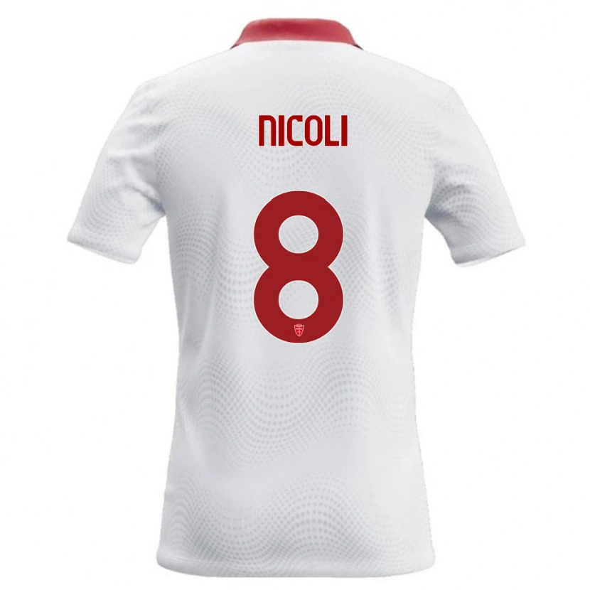 Danxen Dames Andrea Nicoli #8 Wit Rood Uitshirt Uittenue 2026/27 T-Shirt België