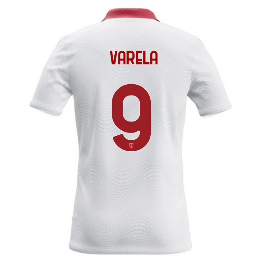 Danxen Dames Gustavo Varela #9 Wit Rood Uitshirt Uittenue 2026/27 T-Shirt België