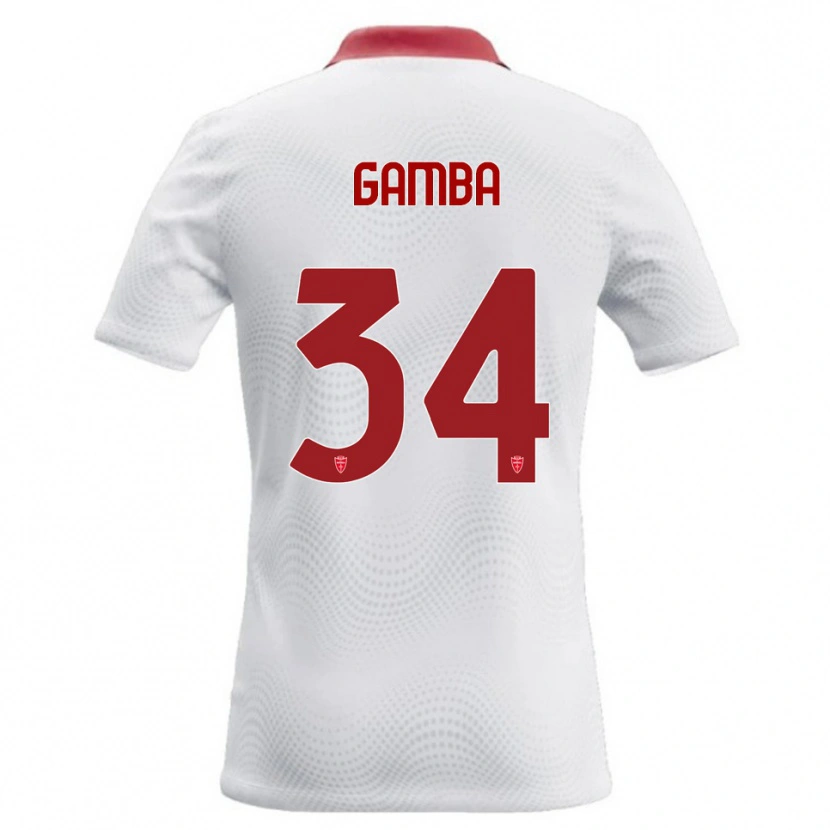 Danxen Dames Alberto Gamba #34 Wit Rood Uitshirt Uittenue 2026/27 T-Shirt België
