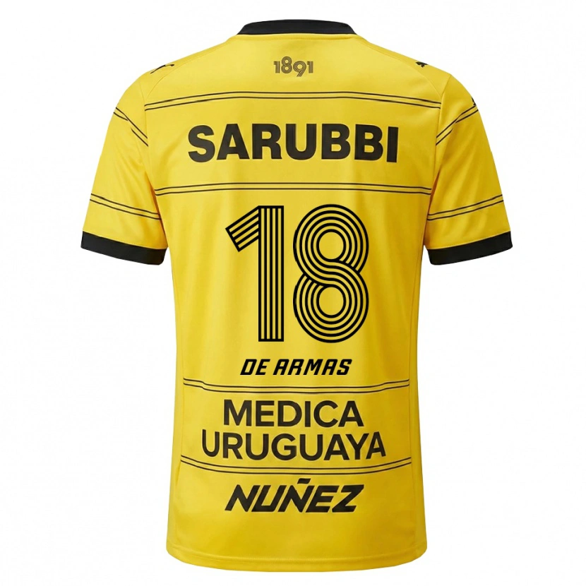 Danxen Dames Nahuel De Armas #18 Geel Zwart Uitshirt Uittenue 2026/27 T-Shirt België