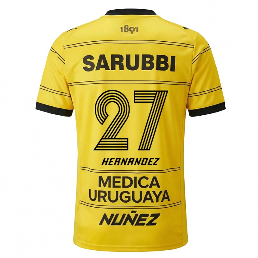 Danxen Dames Lucas Hernández #27 Geel Zwart Uitshirt Uittenue 2026/27 T-Shirt België