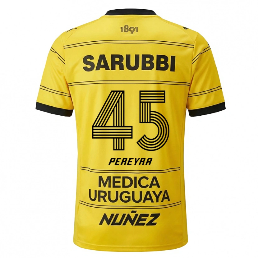 Danxen Dames Estevan Pereyra #45 Geel Zwart Uitshirt Uittenue 2026/27 T-Shirt België
