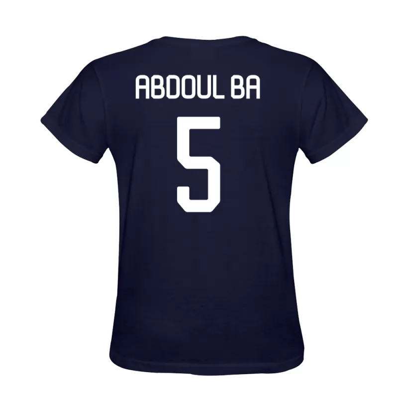 Heren Abdoul Ba #5 Donkerblauw Voetbalshirt T-shirt Ontwerp Shirt België
