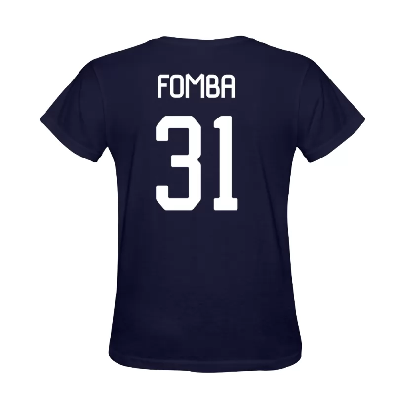 Heren Lamine Fomba #31 Donkerblauw Voetbalshirt T-shirt Ontwerp Shirt België
