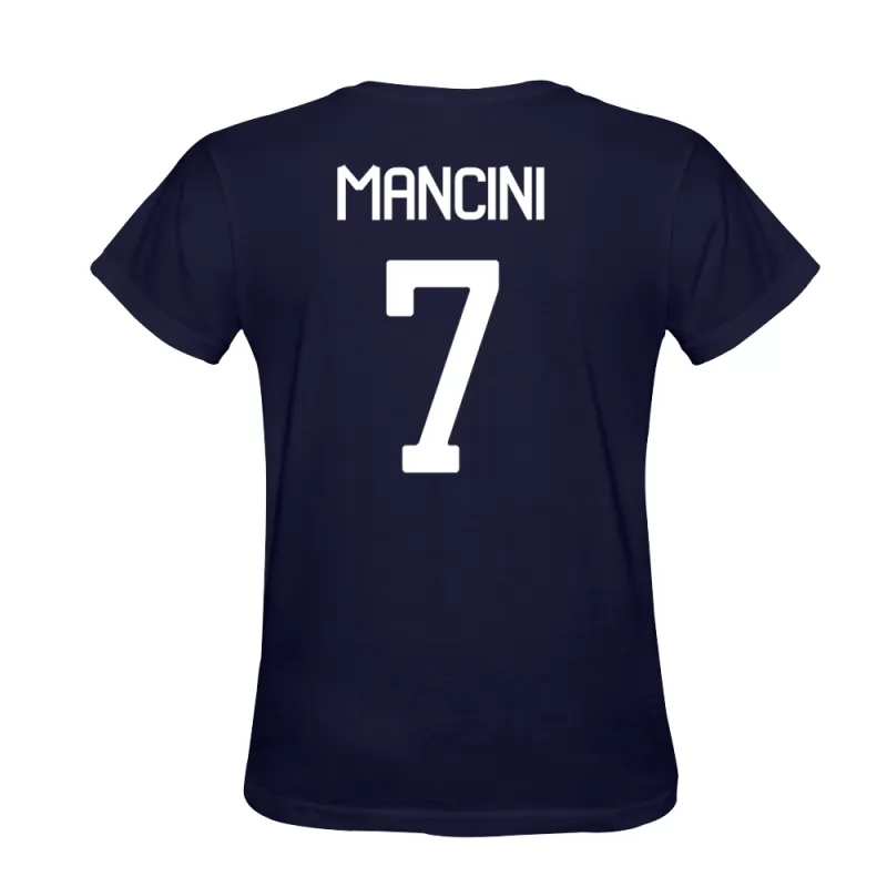Heren Daniel Mancini #7 Donkerblauw Voetbalshirt T-shirt Ontwerp Shirt België