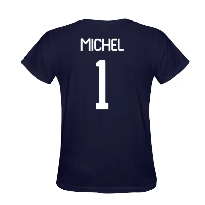 Heren Mathieu Michel #1 Donkerblauw Voetbalshirt T-shirt Ontwerp Shirt België