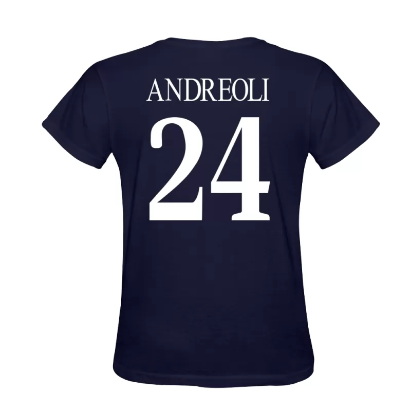 Heren Nicola Andreoli #24 Donkerblauw Voetbalshirt T-shirt Ontwerp Shirt België