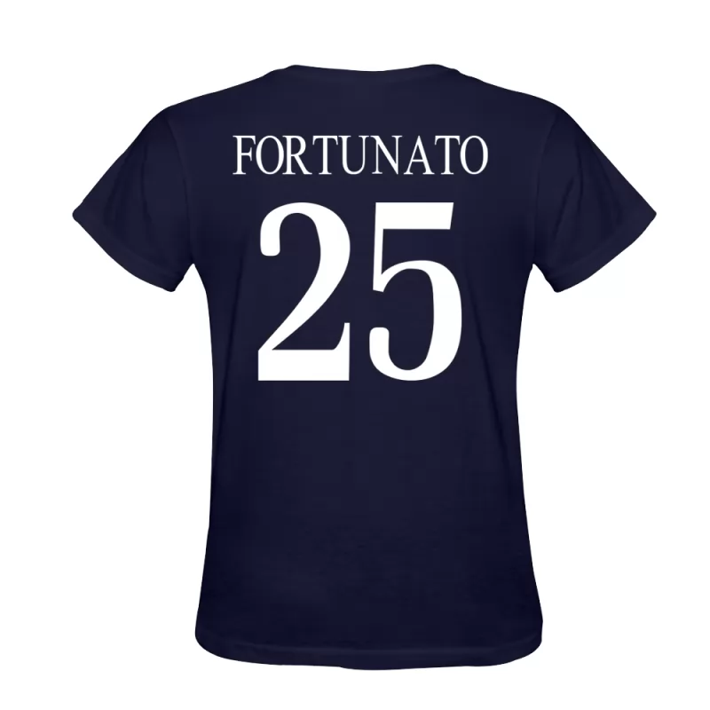 Heren Jacopo Fortunato #25 Donkerblauw Voetbalshirt T-shirt Ontwerp Shirt België