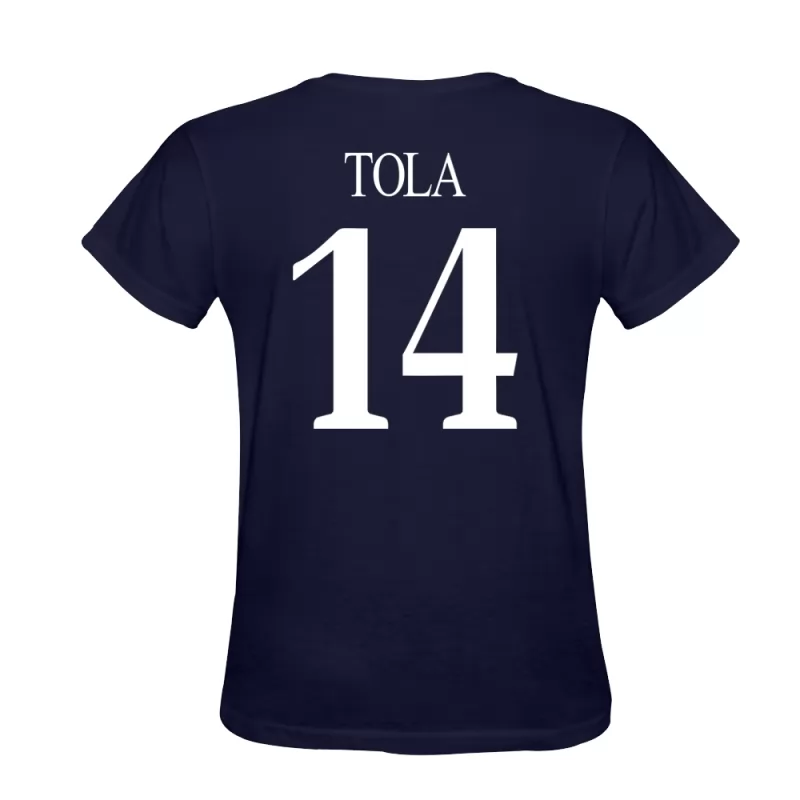 Heren Brenton Tola #14 Donkerblauw Voetbalshirt T-shirt Ontwerp Shirt België