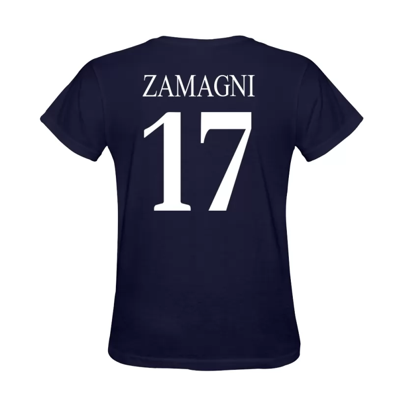 Heren Andrea Zamagni #17 Donkerblauw Voetbalshirt T-shirt Ontwerp Shirt België